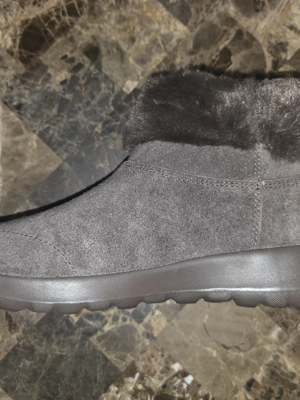 Skechers Women's Dark Brown Faux Fur Ankle Bootie